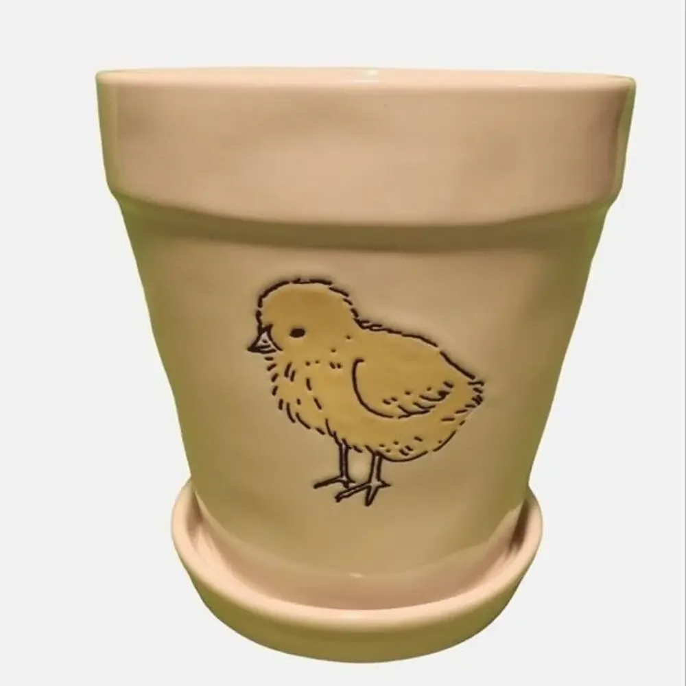 Rae Dunn Double Sided Happy Spring Planter with Chicken